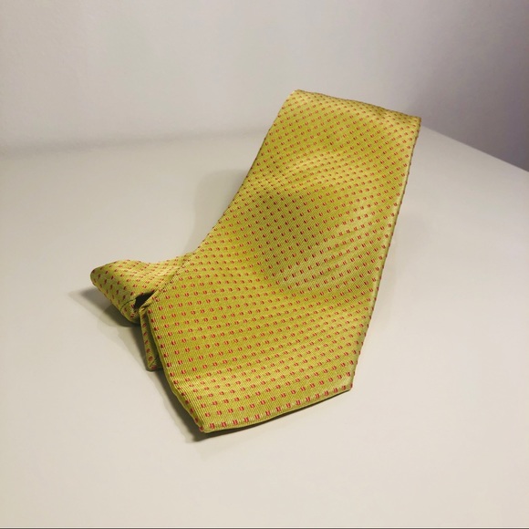 Other - Yellow dotted Silk tie